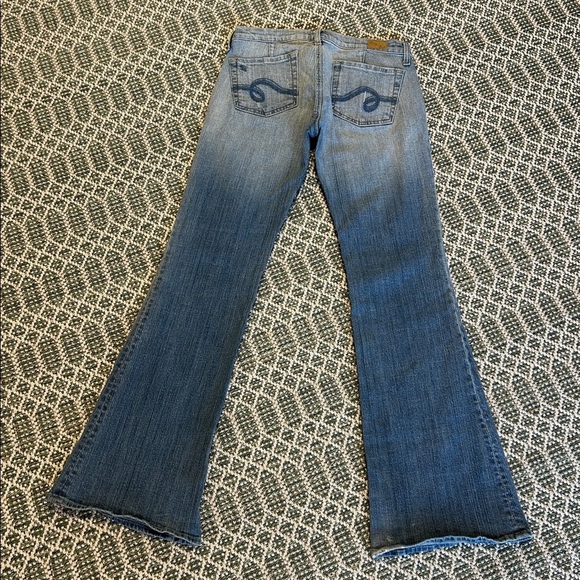 Vintage 90s See Thru Soul Y2K Ultra Low Rise Flare Jeans | Light Wash Denim | 28 - Picture 2 of 11